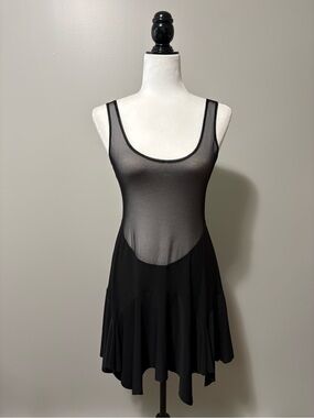 Sympli Sheer Mesh Tank Dress Black